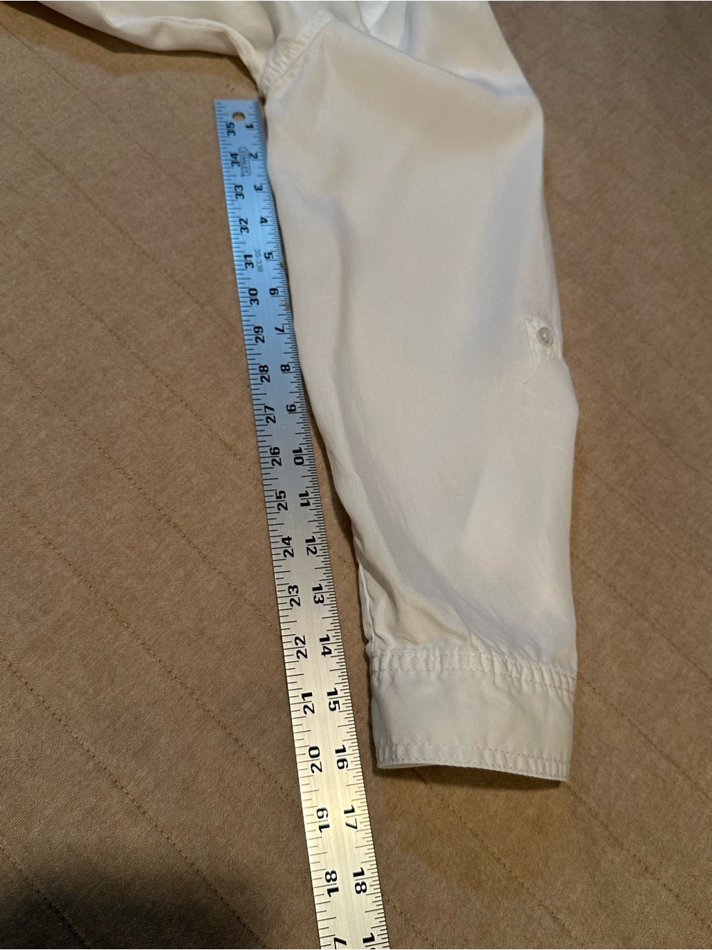 Chico's White Button Up Frayed Edge Shirt - Picture 10 of 10